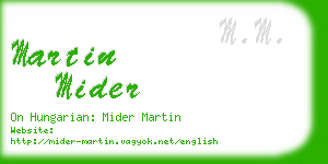 martin mider business card